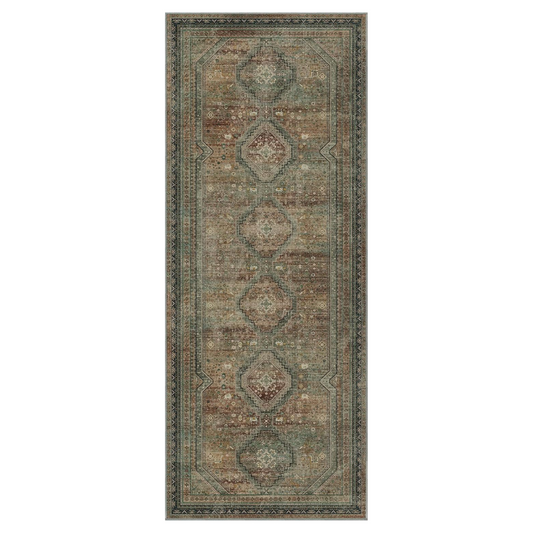 GENIMO Machine Washable Runner Rug Non Slip Carpet with Gripper Brown