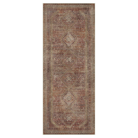 GENIMO Machine Washable Runner Rug Non Slip Carpet with Gripper Brown