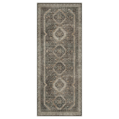GENIMO Machine Washable Runner Rug Non Slip Carpet with Gripper Brown