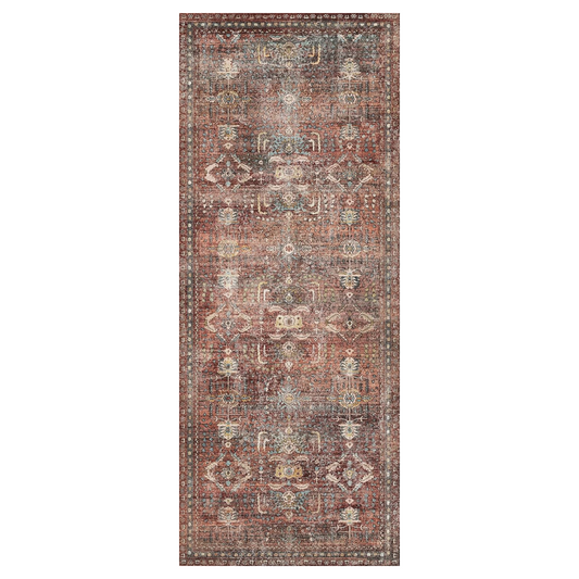 GENIMO Vintage Bohemian Print Non-Slip Runner Rug Red
