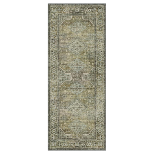 GENIMO Fantasy Geometric Floral Print Non-Slip Washable Runner Rug