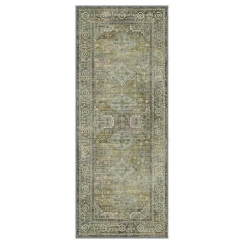 GENIMO Fantasy Geometric Floral Print Non-Slip Washable Runner Rug