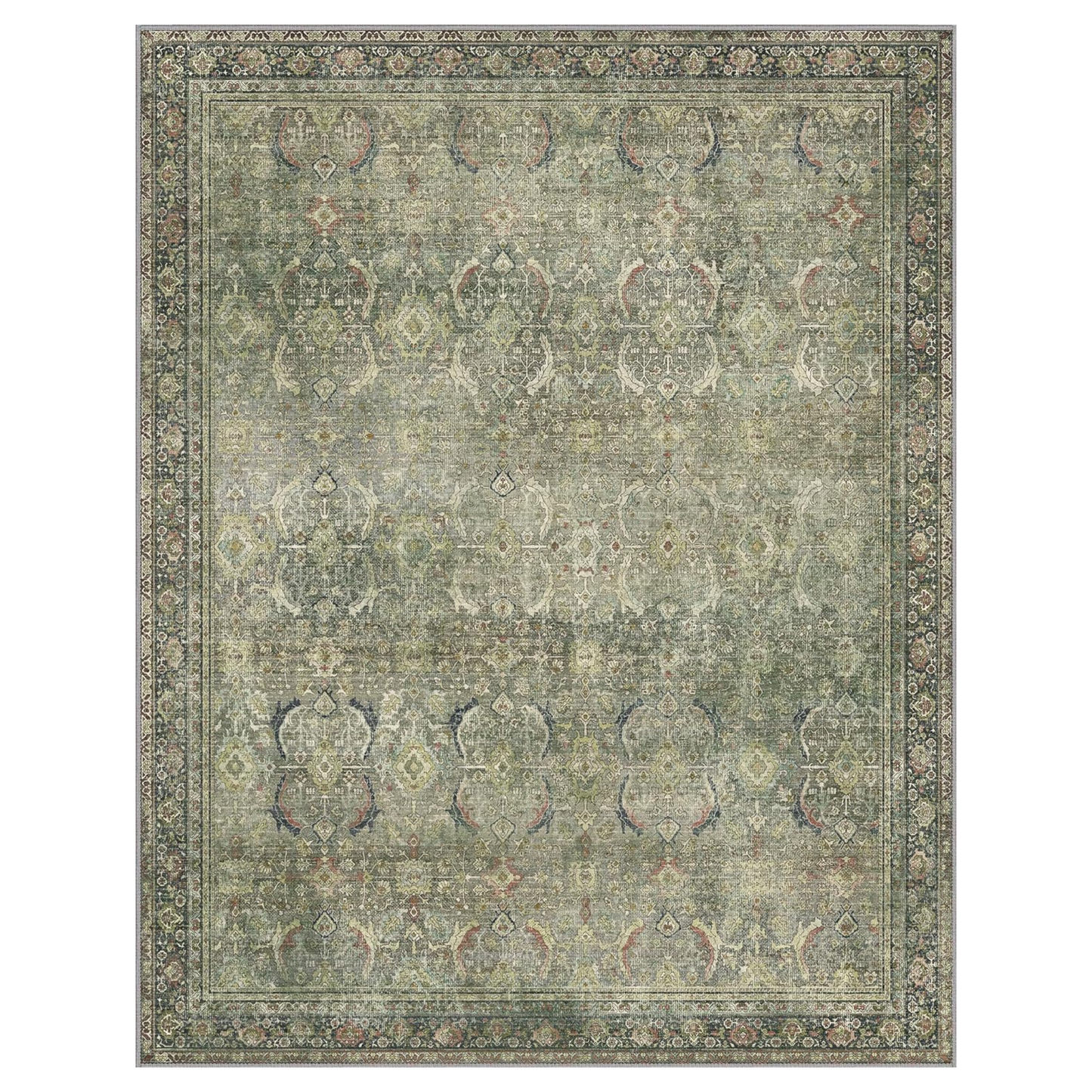 GENIMO Vintage Bohemian Symmetrical Print Cool Color Soft Area Rug