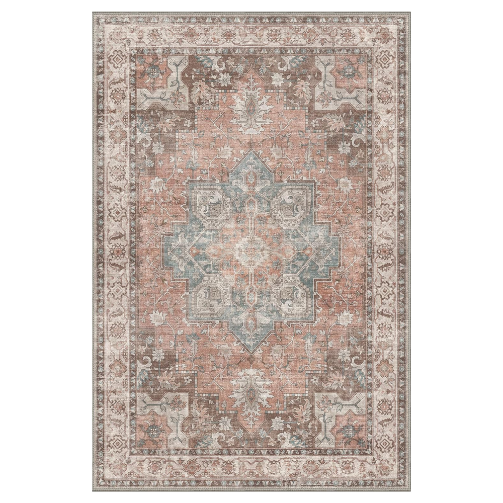 Daria Vintage Persian Tribal Rug in Reddish Brown | GENIMO