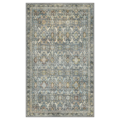 GENIMO Vintage Bohemian Symmetrical Print Cool Color Soft Area Rug