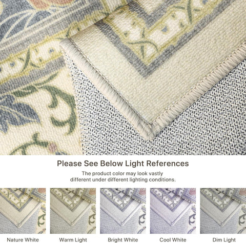 GENIMO Aesthetic Floral Pattern Print Area Rug