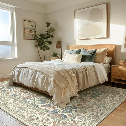 GENIMO Aesthetic Floral Pattern Print Area Rug