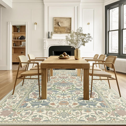 GENIMO Aesthetic Floral Pattern Print Area Rug