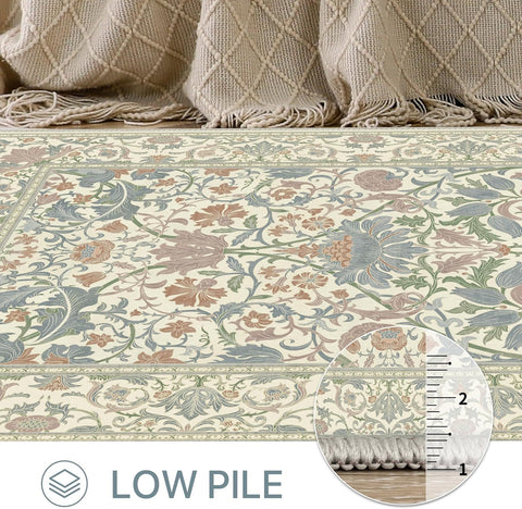 GENIMO Aesthetic Floral Pattern Print Area Rug