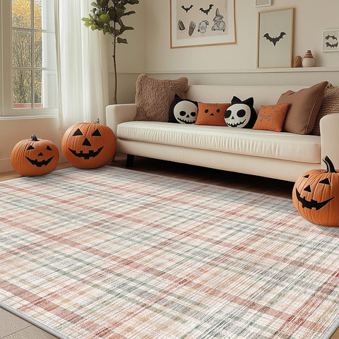GENIMO Classic Plaid Print Machine Washable Non-Slip
