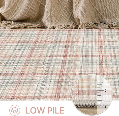 GENIMO Classic Plaid Print Machine Washable Non-Slip