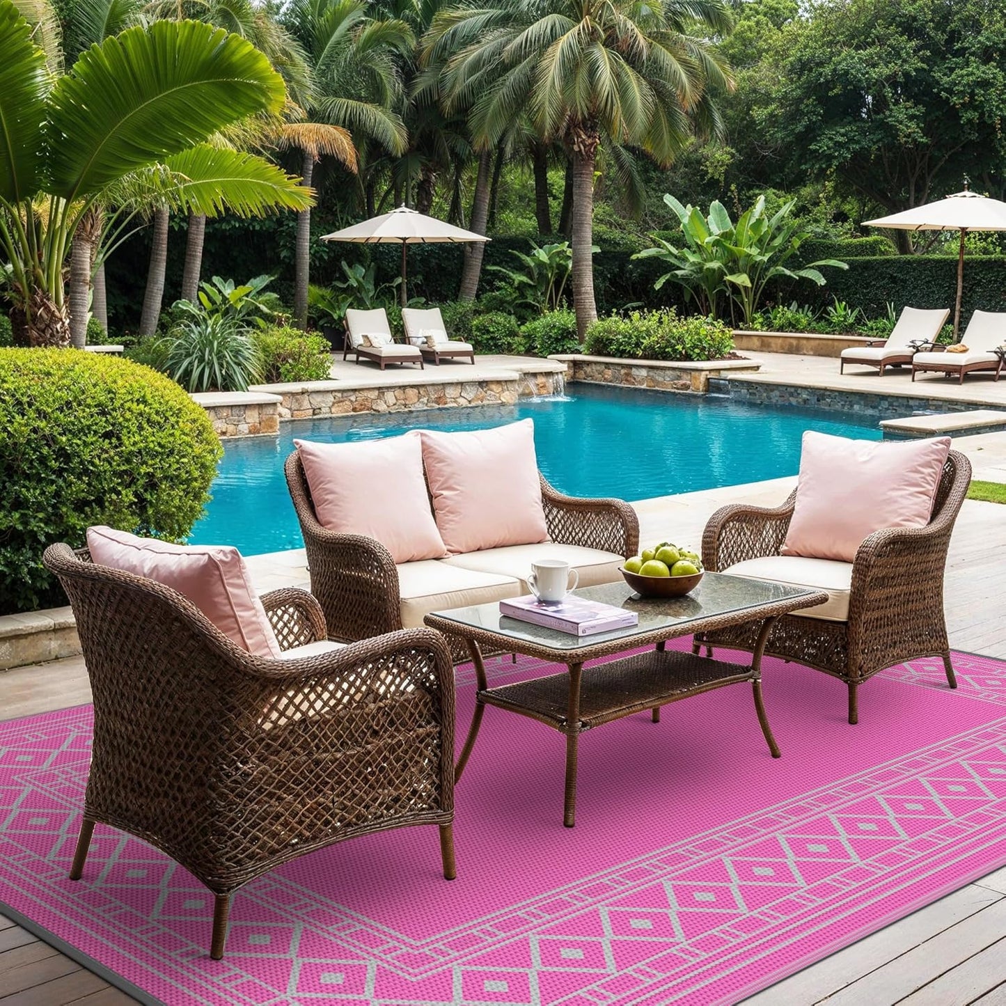 GENIMO Bohemian Style Waterproof Outdoor Rug