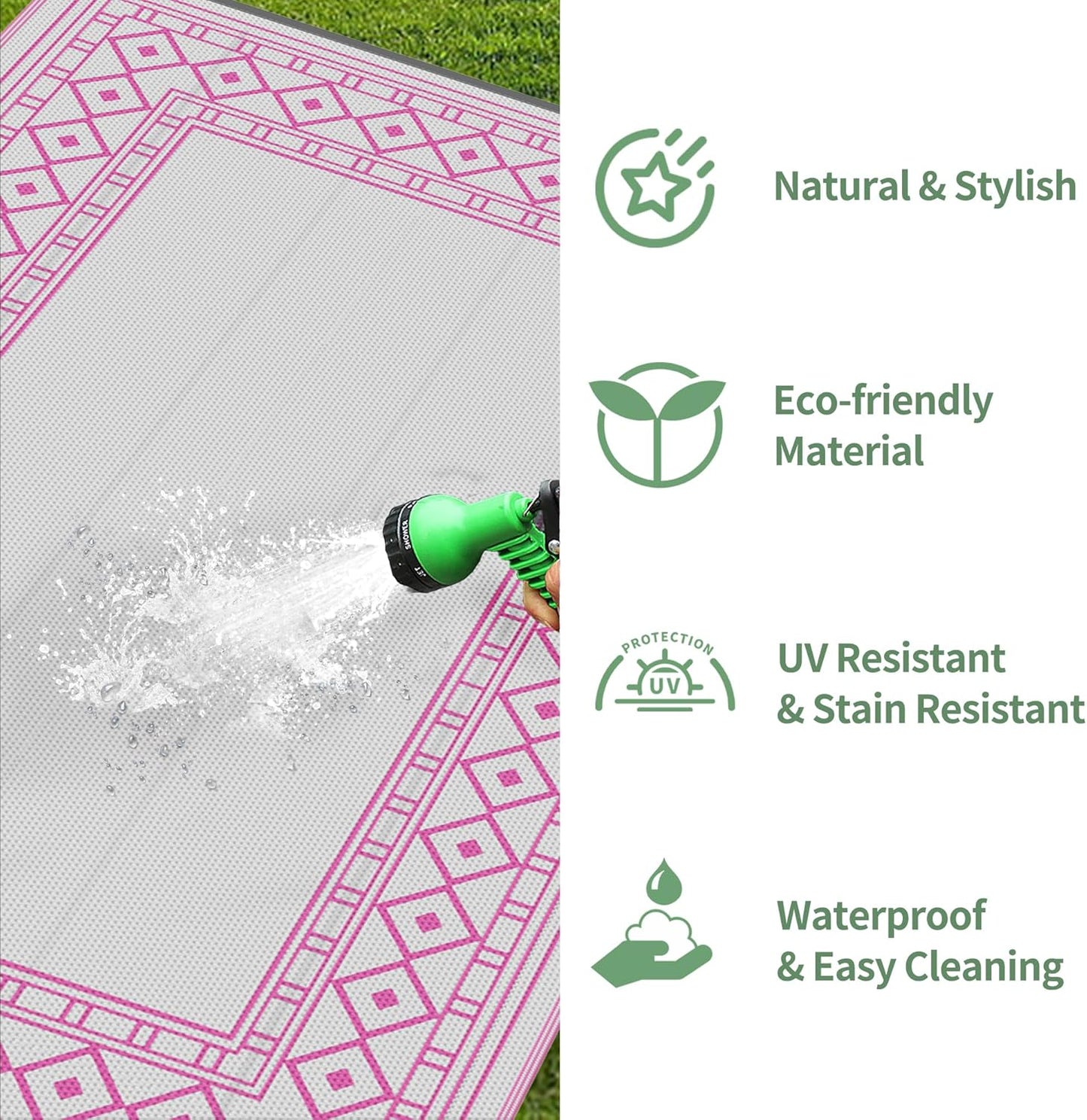 GENIMO Bohemian Style Waterproof Outdoor Rug