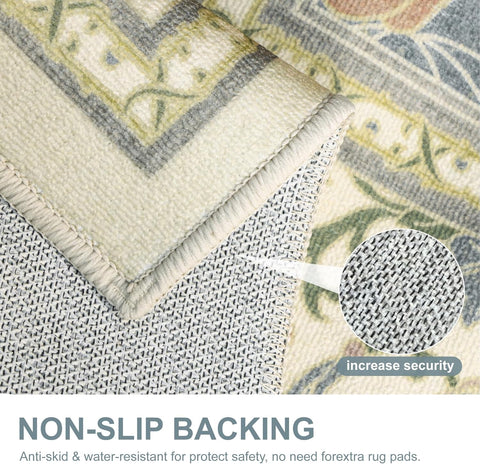 GENIMO Aesthetic Floral Pattern Print Area Rug