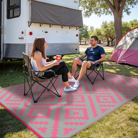 GENIMO Rhombic Printed Double Sided Waterproof Outdoor Rug