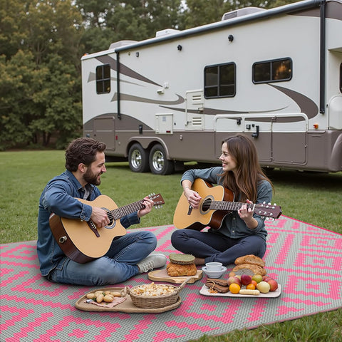 GENIMO Rhombic Printed Double Sided Waterproof Outdoor Rug