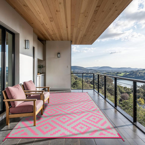 GENIMO Rhombic Printed Double Sided Waterproof Outdoor Rug