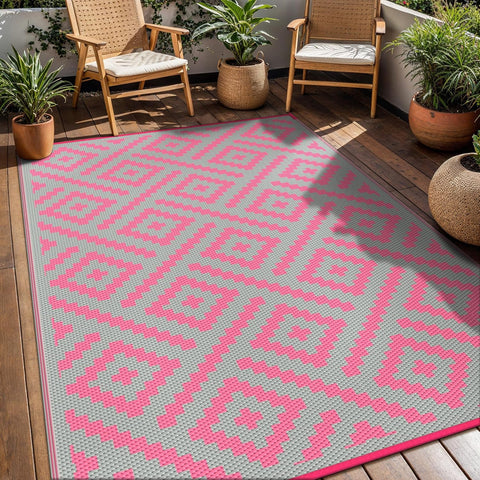 GENIMO Rhombic Printed Double Sided Waterproof Outdoor Rug