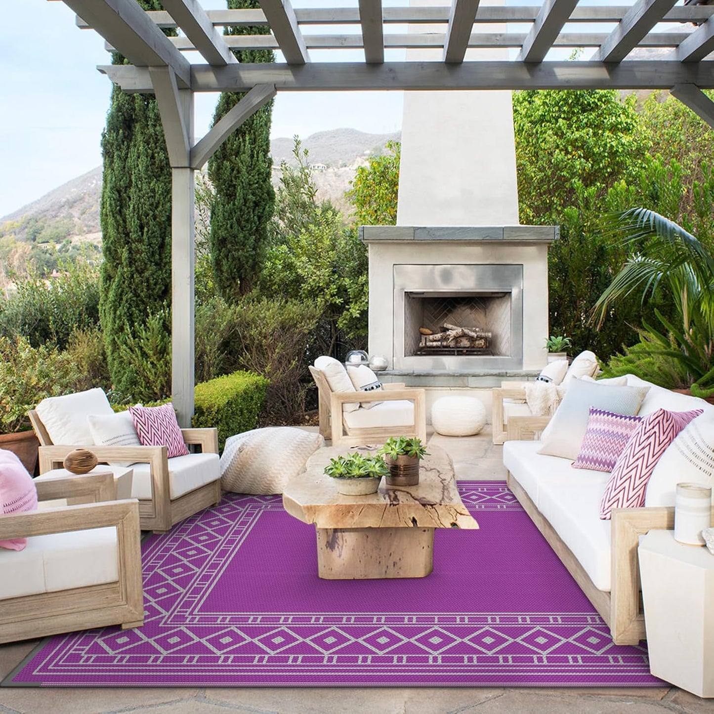 GENIMO Bohemian Style Waterproof Outdoor Rug