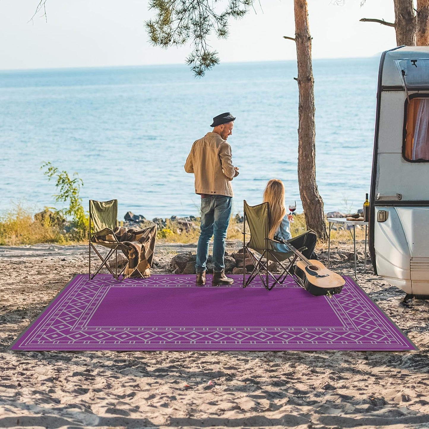 GENIMO Bohemian Style Waterproof Outdoor Rug