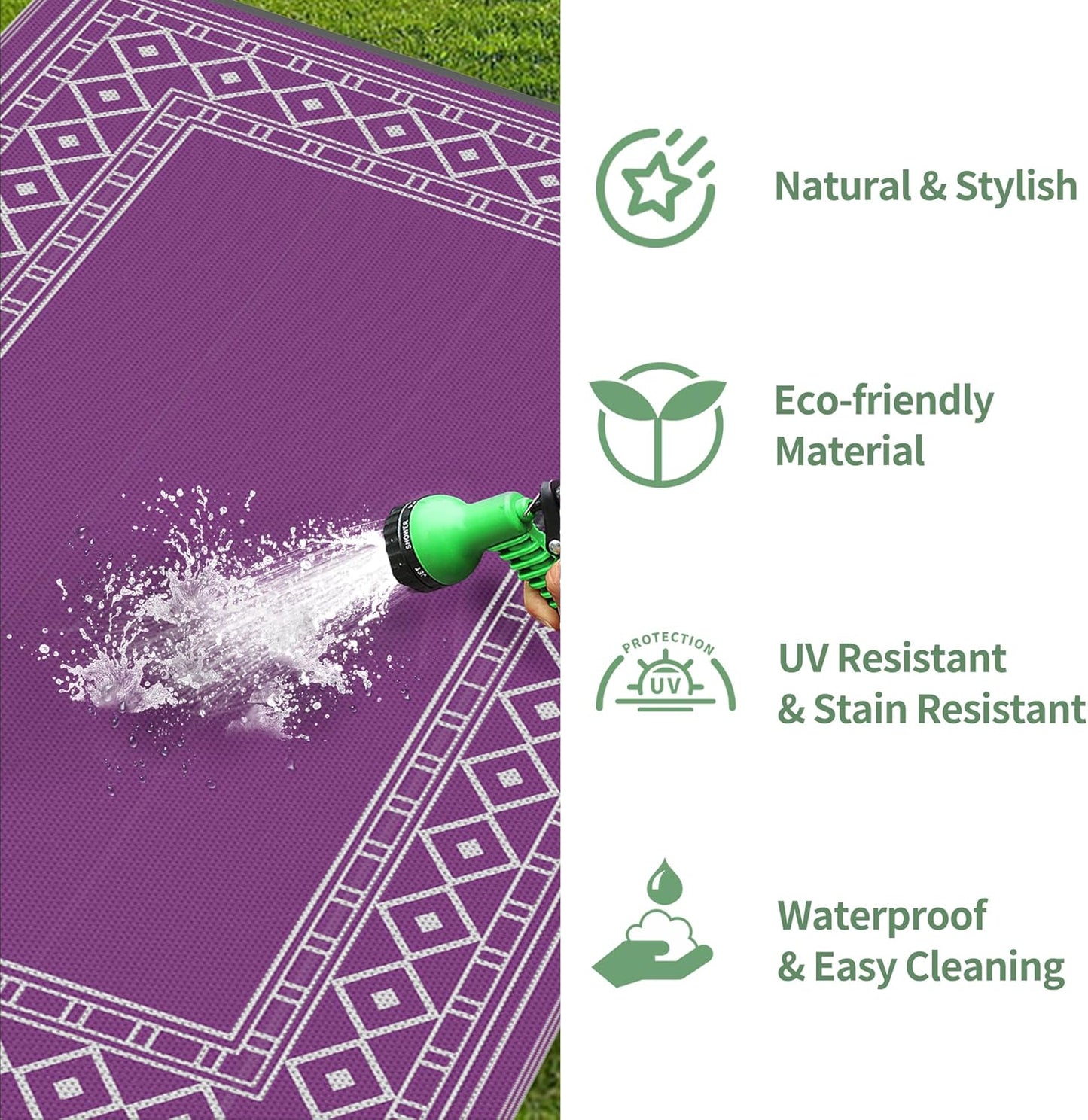GENIMO Bohemian Style Waterproof Outdoor Rug