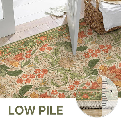 GENIMO Vintage Floral Machine Washable Area Rug