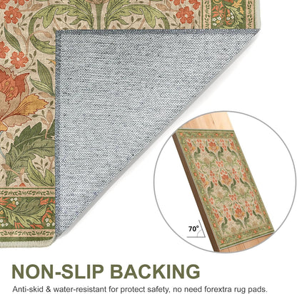 GENIMO Vintage Floral Machine Washable Area Rug