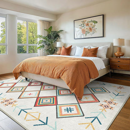 GENIMO Rainbow Geometric Low-Pile Area Rug