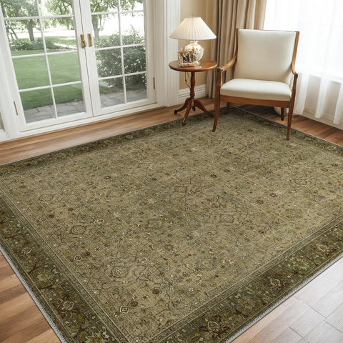 GENIMO Washable Low Pile Soft Floral Area Rug