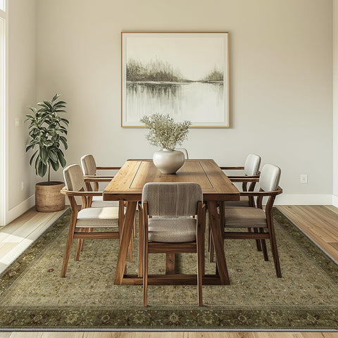 GENIMO Washable Low Pile Soft Floral Area Rug