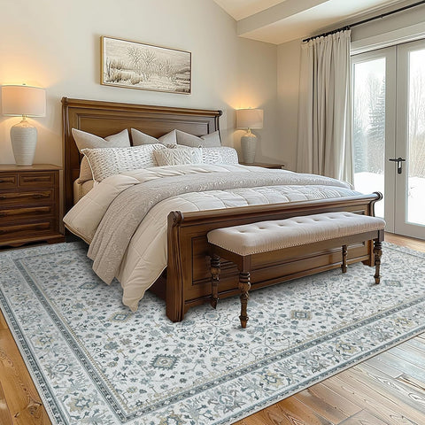 GENIMO Washable Low Pile Soft Floral Area Rug