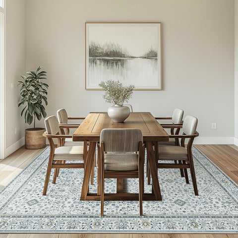 GENIMO Washable Low Pile Soft Floral Area Rug