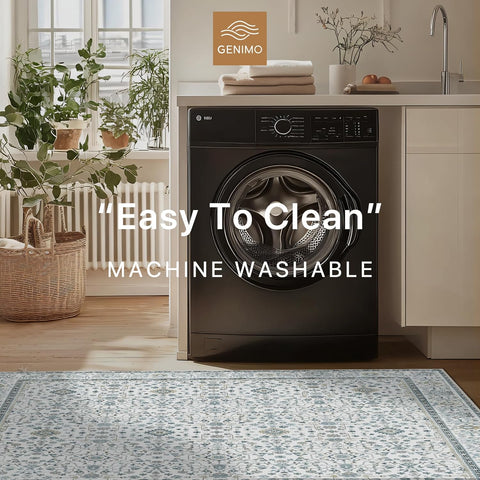 GENIMO Washable Low Pile Soft Floral Area Rug