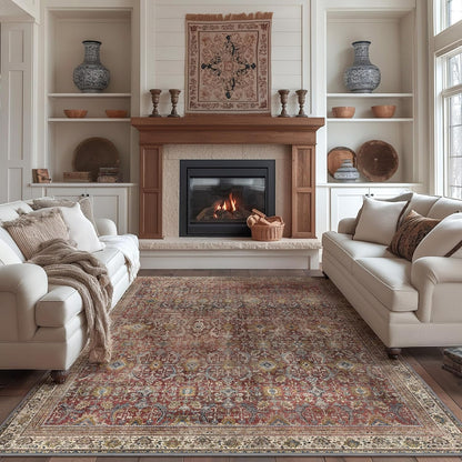GENIMO Vintage Gorgeous Warm Color Non-Slip Washable Area Rug