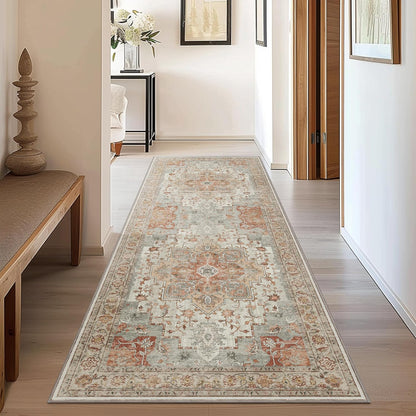 GENIMO Gorgeous Vintage Bohemian Print Machine Washable Runner Rug