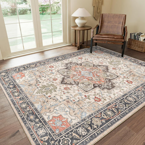 GENIMO Gorgeous Prints Machine Washable Low Pile Area Rug