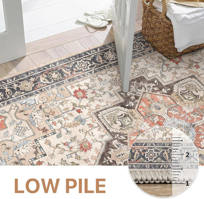 GENIMO Gorgeous Vintage Bohemian Print Machine Washable Runner Rug