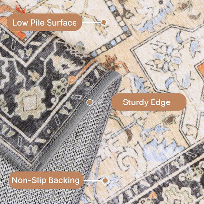GENIMO Gorgeous Vintage Bohemian Print Machine Washable Runner Rug