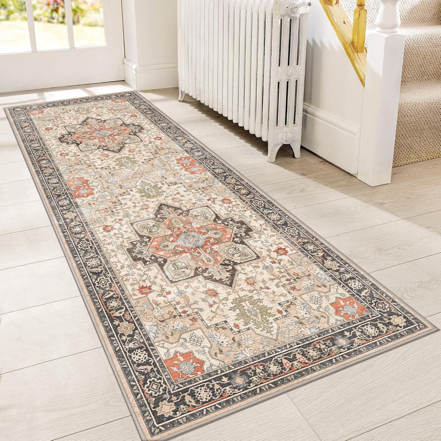 GENIMO Gorgeous Vintage Bohemian Print Machine Washable Runner Rug