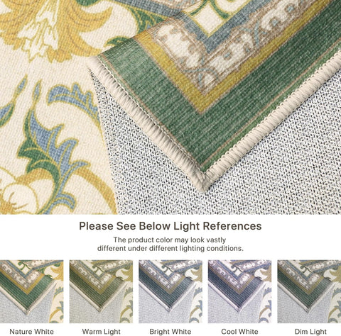 GENIMO Aesthetic Floral Pattern Print Area Rug