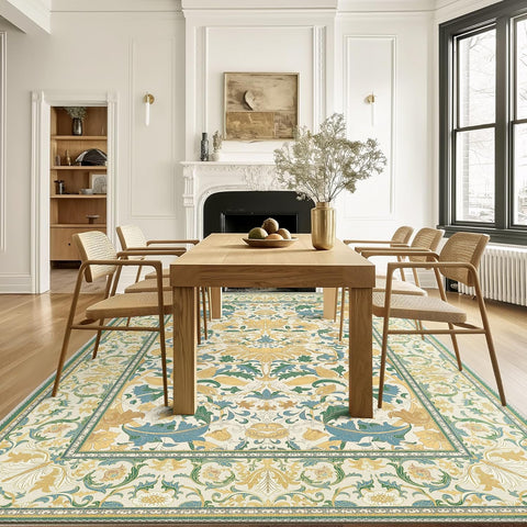 GENIMO Aesthetic Floral Pattern Print Area Rug