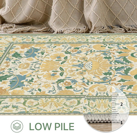 GENIMO Aesthetic Floral Pattern Print Area Rug