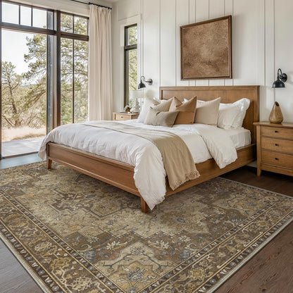 GENIMO Area Rug Machine Washable Vintage Bohemian Print