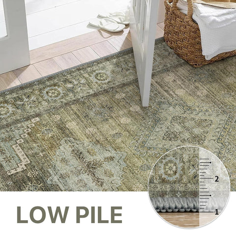 GENIMO Fantasy Geometric Floral Print Non-Slip Washable Runner Rug