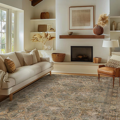 GENIMO Vintage Classic Print Dark Color Washable Area Rug