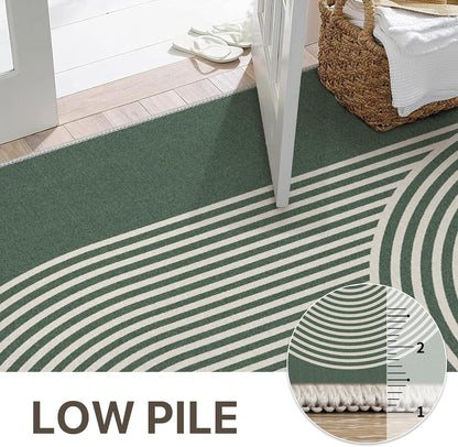 GENIMO Modern Minimalist Oval Line Printed Non-Slip Area Rug