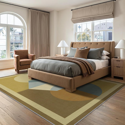 GENIMO Modern Geometric Aesthetic Patchwork Design Non-Slip Area Rug