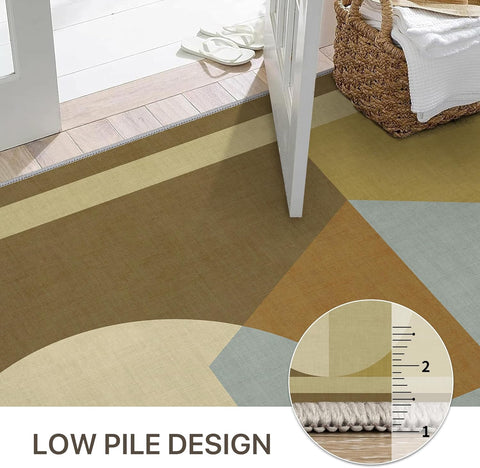 GENIMO Modern Geometric Aesthetic Patchwork Design Non-Slip Area Rug