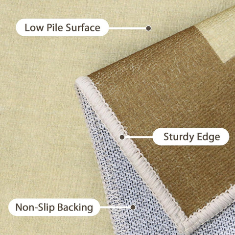 GENIMO Modern Geometric Aesthetic Patchwork Design Non-Slip Area Rug