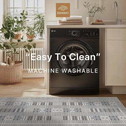 GENIMO Modern Minimalist Line Art Washable Non-Slip Area Rug
